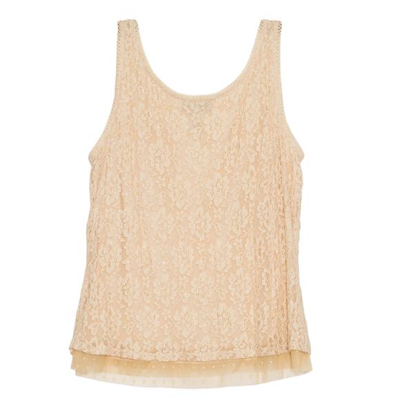 Vintage Tank Top Lace Floral Y2K Cottage Romantic Boho Feminine Minimalist XL - Picture 5 of 6